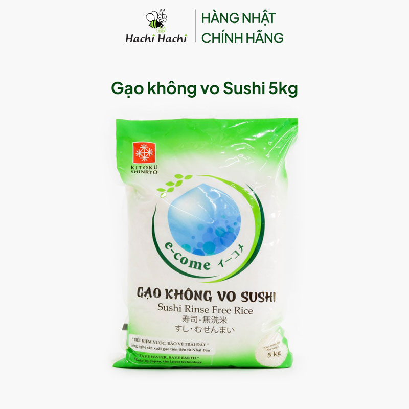 Gạo không vo Sushi 5kg thương hiệu KITOKU SHINRYO