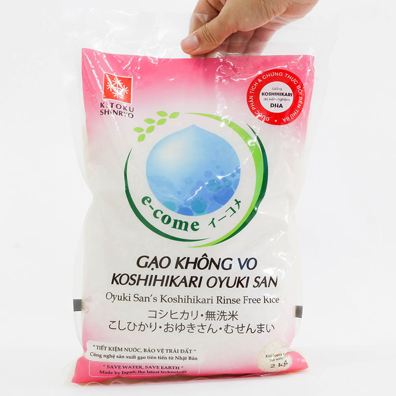 Gạo không vo Koshihikari Oyuki San 2kg thương hiệu 