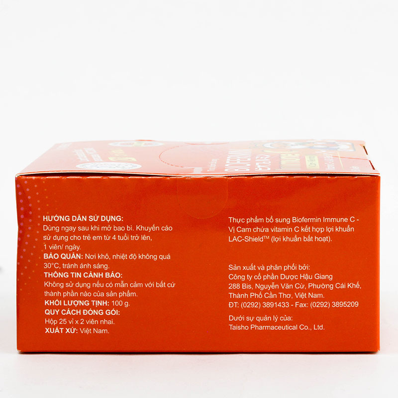 TPBS: Viên nhai Biofermin Immune C - vị cam (50 viên) thương hiệu 