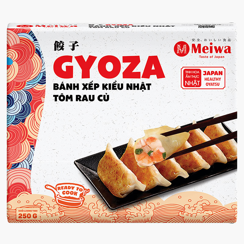 Gyoza - Bánh xếp kiểu Nhật - Tôm rau củ 250g (10 cái) thương hiệu MEIWA
