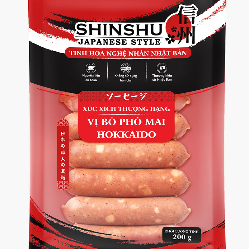 Xúc xích thượng hạng vị bò phô mai Hokkaido 200g thương hiệu 
