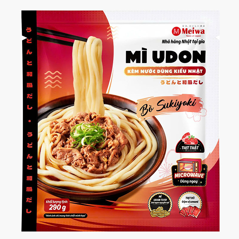 Mì Udon kèm nước dùng kiểu Nhật bò Sukiyaki 290g thương hiệu MEIWA