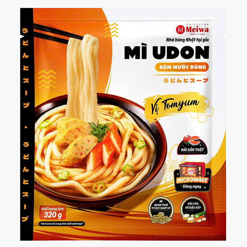 Mì Udon kèm nước dùng vị Tomyum 320g thương hiệu MEIWA