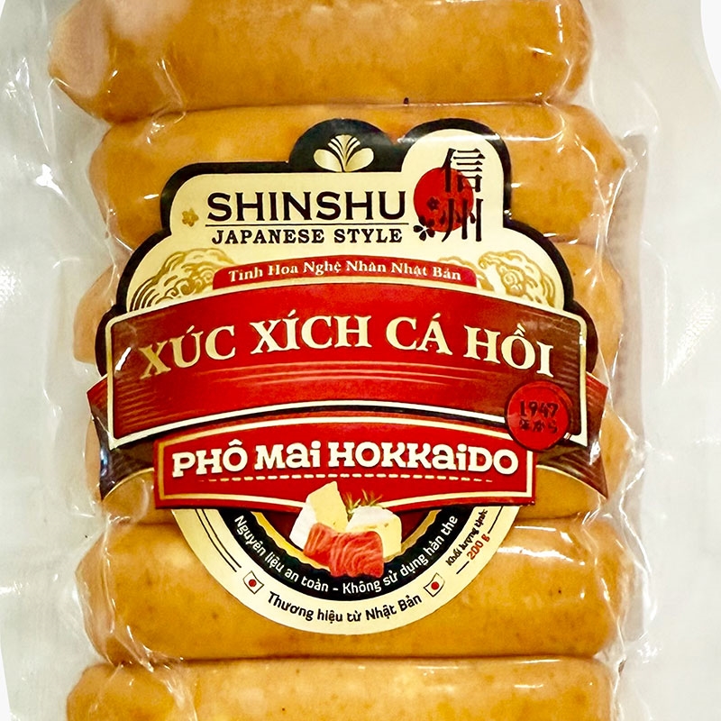 Xúc xích cá hồi phô mai Hokkaido 200g thương hiệu 