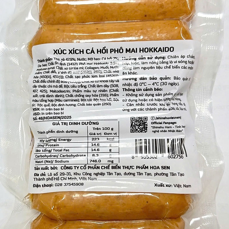 Xúc xích cá hồi phô mai Hokkaido 200g thương hiệu 