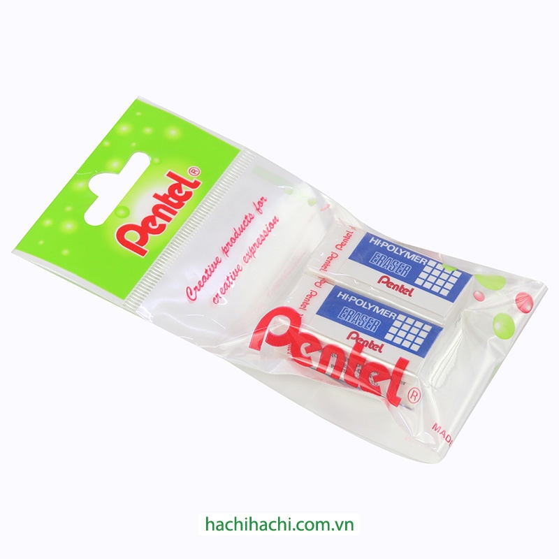Vỉ 2 gôm tẩy Pentel ZEH-03N thương hiệu 