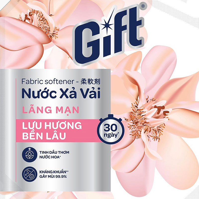 Nước xả vải Gift Lãng Mạn lưu hương bền lâu túi 3,2kg thương hiệu EARTH BIO CHEMICAL