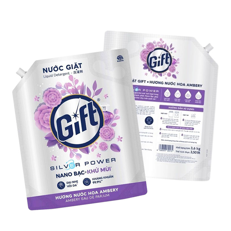 172 Nước giặt Gift Hương nước hoa Ambery túi 3.6kg thương hiệu EARTH BIO CHEMICAL