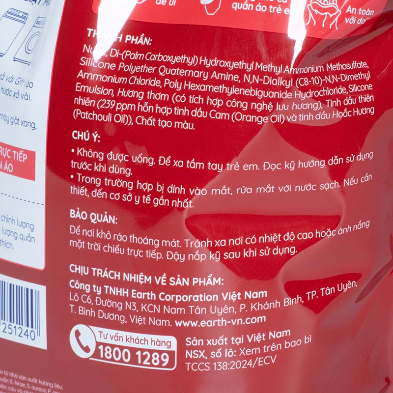 Nước xả vải Gift hương nước hoa Luxury 3.2kg thương hiệu EARTH BIO CHEMICAL