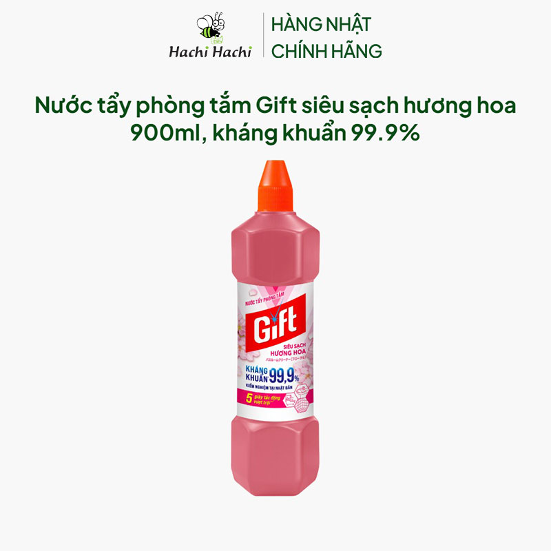 Nước tẩy phòng tắm Gift siêu sạch hương hoa 900ml, kháng khuẩn 99.9% thương hiệu EARTH BIO CHEMICAL