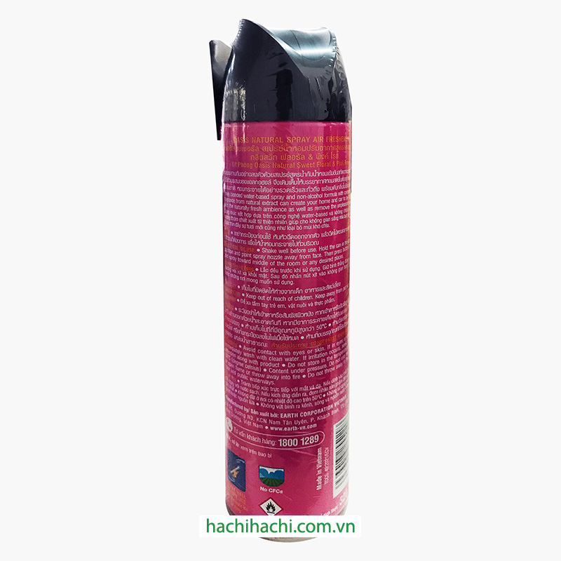 Xịt phòng Oasis Natural Sweet Floral & Pink Rose 320ml thương hiệu EARTH BIO CHEMICAL