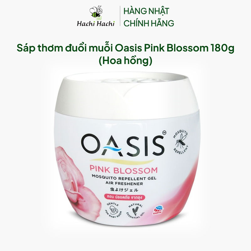 Sáp thơm đuổi muỗi Oasis Pink Blossom 180g (Hoa hồng) thương hiệu EARTH BIO CHEMICAL