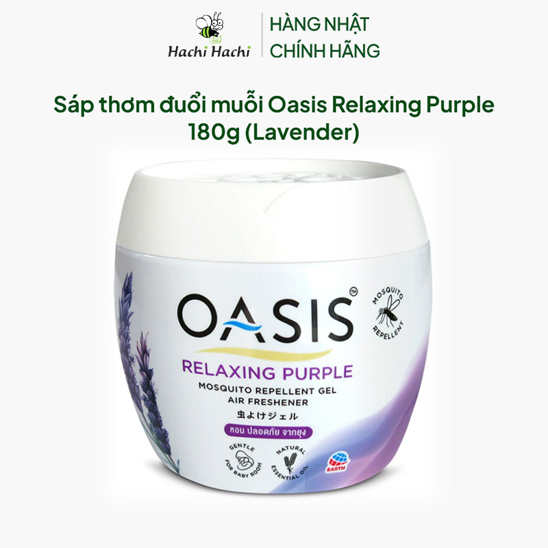 Sáp thơm đuổi muỗi Oasis Relaxing Purple 180g (Lavender) thương hiệu EARTH BIO CHEMICAL