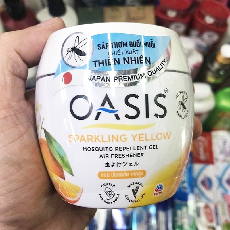 Sáp thơm đuổi muỗi Oasis Sparkling yellow hương chanh tây 180g thương hiệu EARTH BIO CHEMICAL