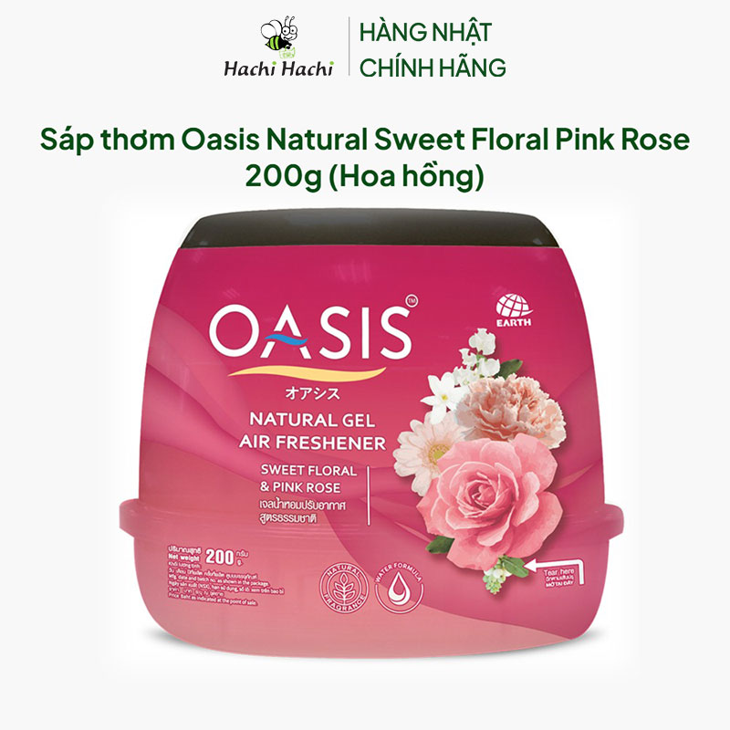 Sáp thơm Oasis Natural Sweet Floral Pink Rose 200g (Hoa hồng) thương hiệu EARTH BIO CHEMICAL