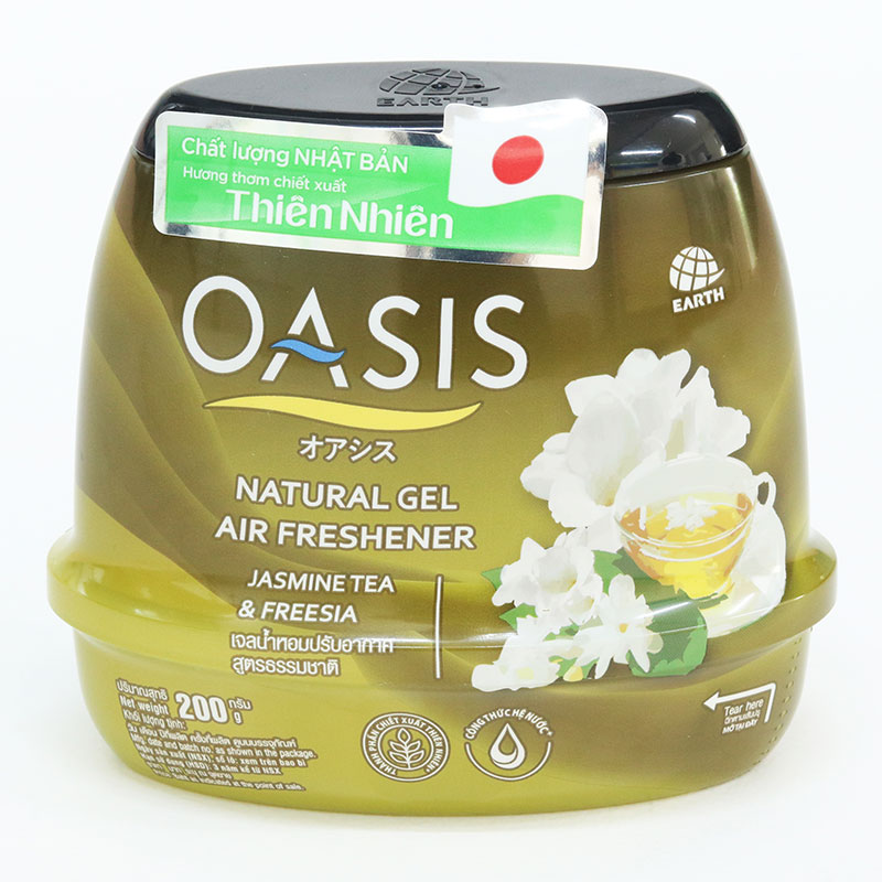 Sáp thơm Oasis Natural Jasmine Tea Freesia 200g (Hoa lài) thương hiệu EARTH BIO CHEMICAL