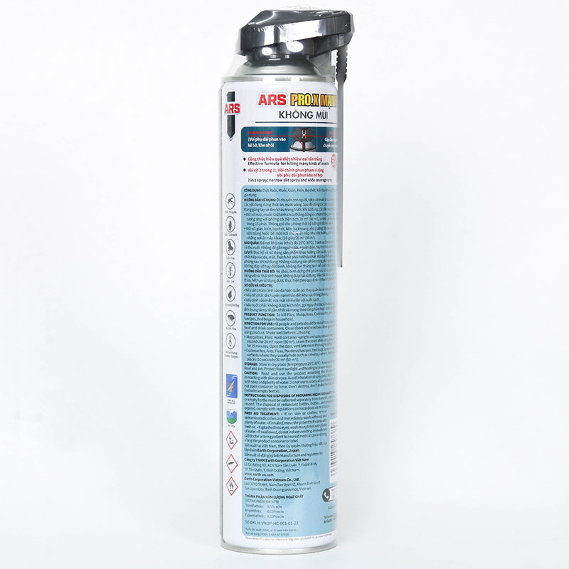 Bình xịt côn trùng Ars Pro.X Mạnh 500ml (Không mùi hương) thương hiệu EARTH BIO CHEMICAL