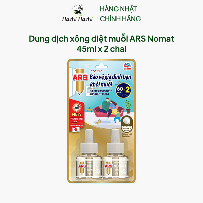Dung dịch xông diệt muỗi ARS Nomat 45ml x 2 chai thương hiệu EARTH BIO CHEMICAL