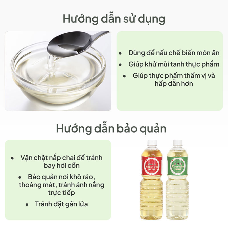 Gia vị nấu ăn Hon Mirin Umami 880ml, chay mặn đều dùng được thương hiệu 