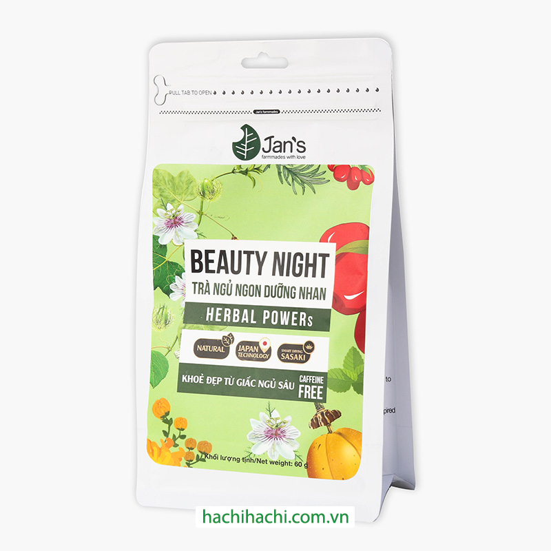 Trà ngủ ngon dưỡng nhan Beauty Night Jan's 60g thương hiệu 