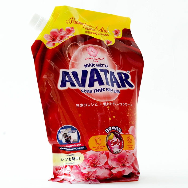 Túi nước giặt xả AVATAR Hương hoa anh đào 2kg thương hiệu 