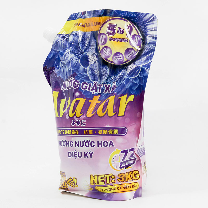 Nước giặt xả 5 trong 1 Avatar hương nước hoa (tím) lưu hương 72H - 3kg thương hiệu 
