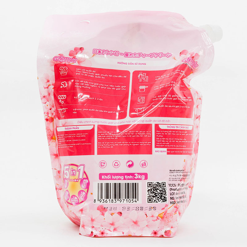 Nước giặt xả 5 trong 1 Avatar hương nước hoa (hồng), lưu hương 72H - 3kg thương hiệu 