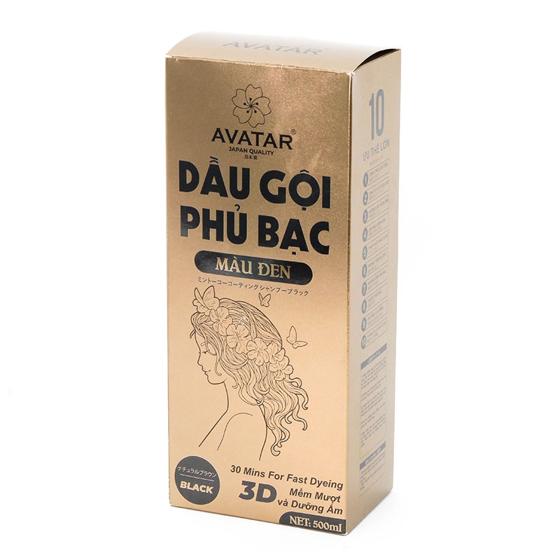 Dầu gội phủ bạc Avatar  màu đen 500ml thương hiệu 