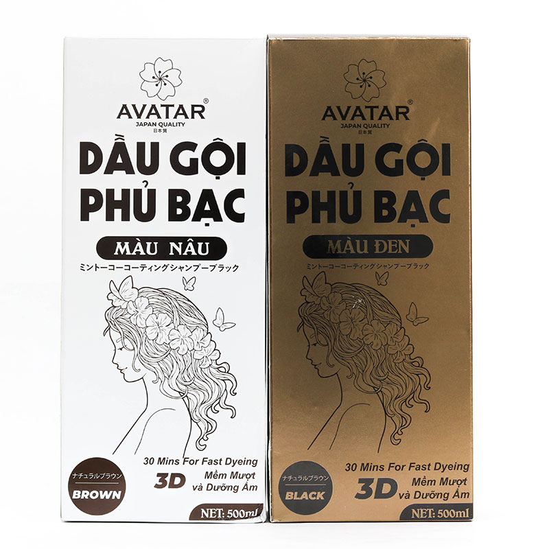 Dầu gội phủ bạc Avatar màu nâu 500ml thương hiệu 
