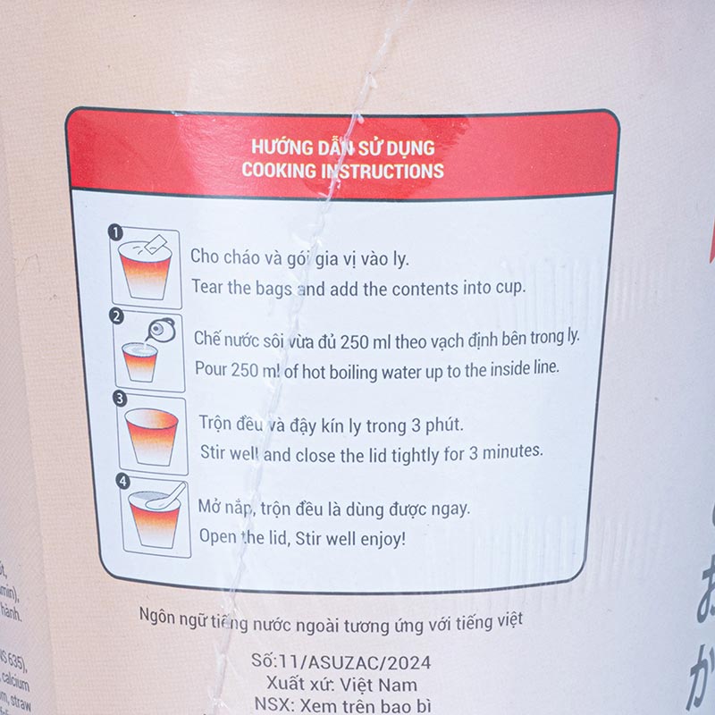 Cháo nấm Asuzac 36g Chay mặn đều dùng được thương hiệu ASUZAC FOODS