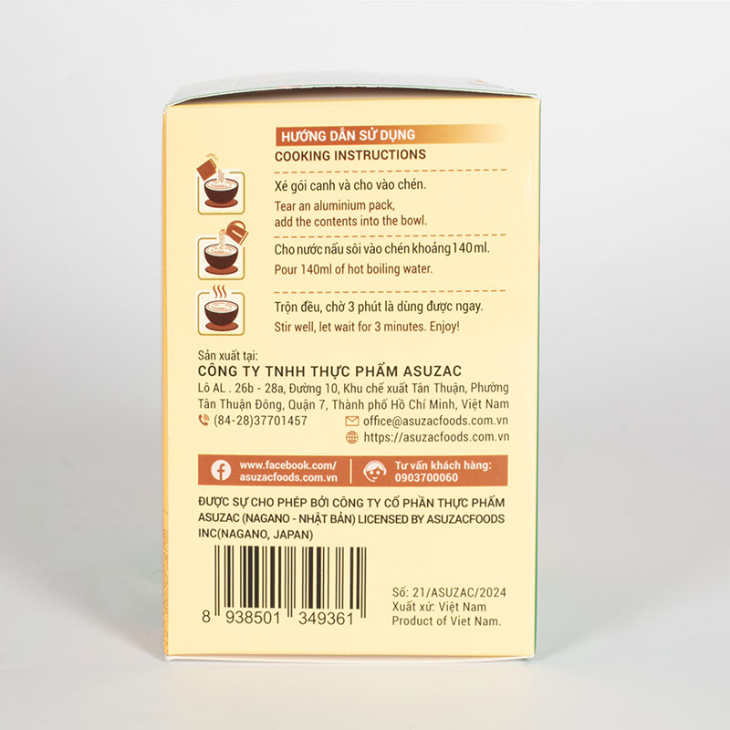 Canh rong biển tôm Asuzac 40g (4gx10gói) thương hiệu ASUZAC FOODS