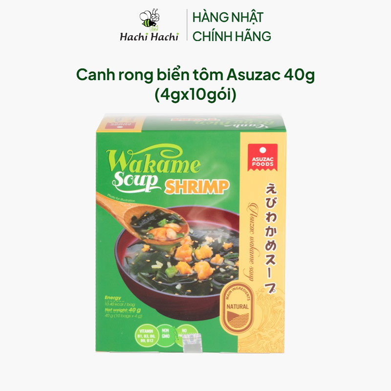 Canh rong biển tôm Asuzac 40g (4gx10gói) thương hiệu ASUZAC FOODS