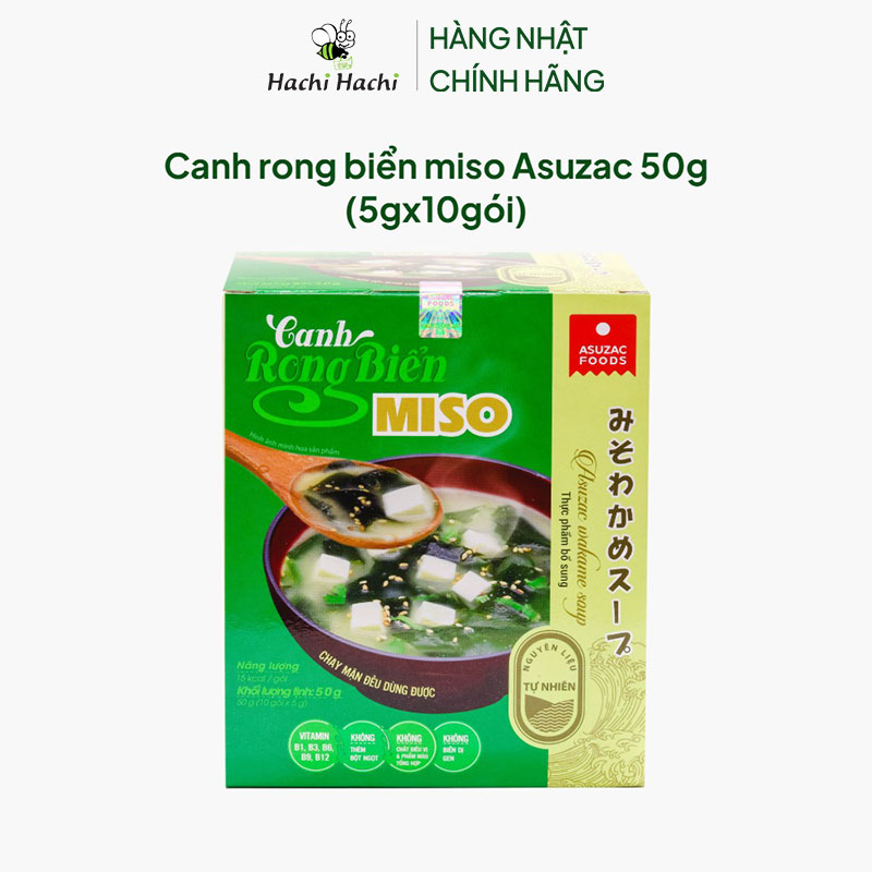 Canh rong biển miso Asuzac 50g (5gx10gói) thương hiệu ASUZAC FOODS