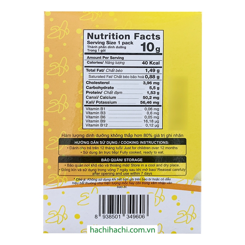 Sữa chua sấy thăng hoa vị chuối Yumi 30g (10gx3gói)  thương hiệu ASUZAC FOODS
