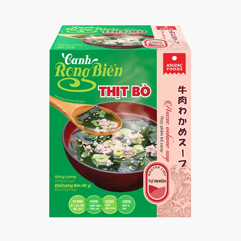 Canh rong biển ăn liền thịt bò Asuzac 40g (4gx10gói)