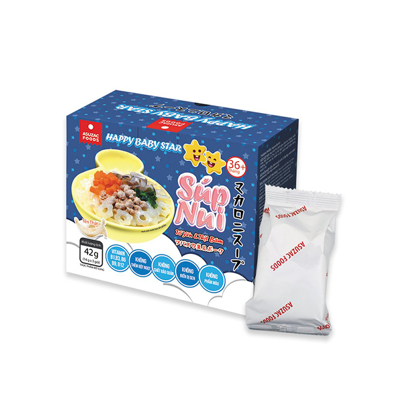 Súp nui tổ yến và thịt băm Asuzac 42g (14gx3 gói) (Không chất phụ gia)
