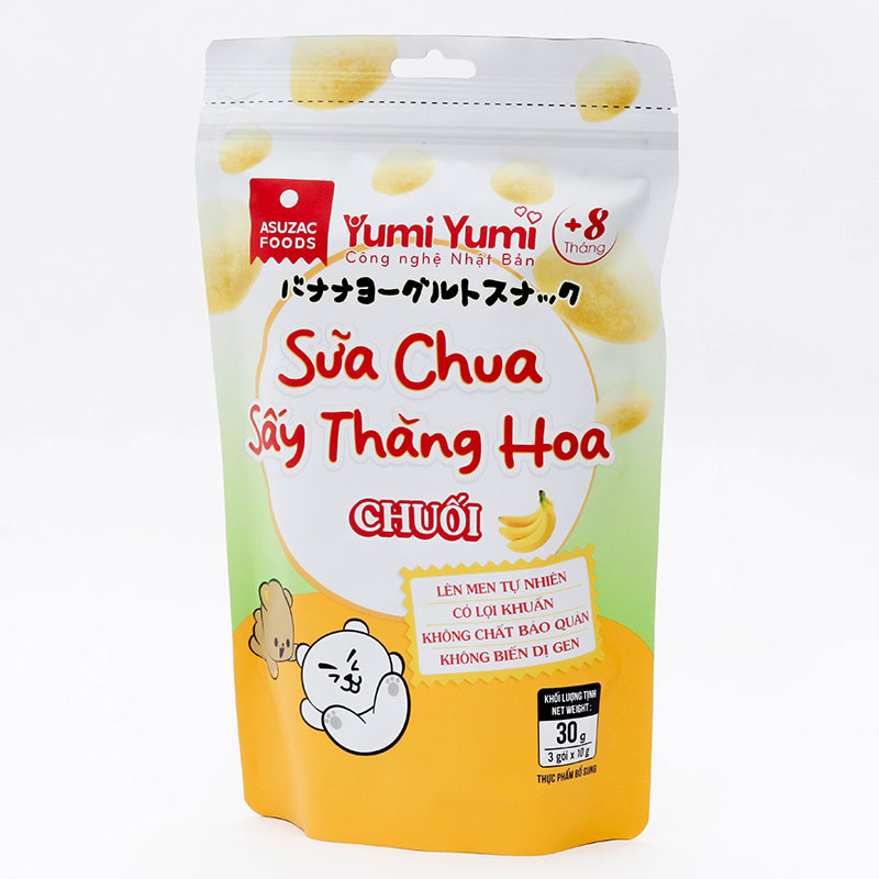 Sữa chua sấy thăng hoa chuối Asuzac 30g (10gx3 gói) thương hiệu ASUZAC FOODS