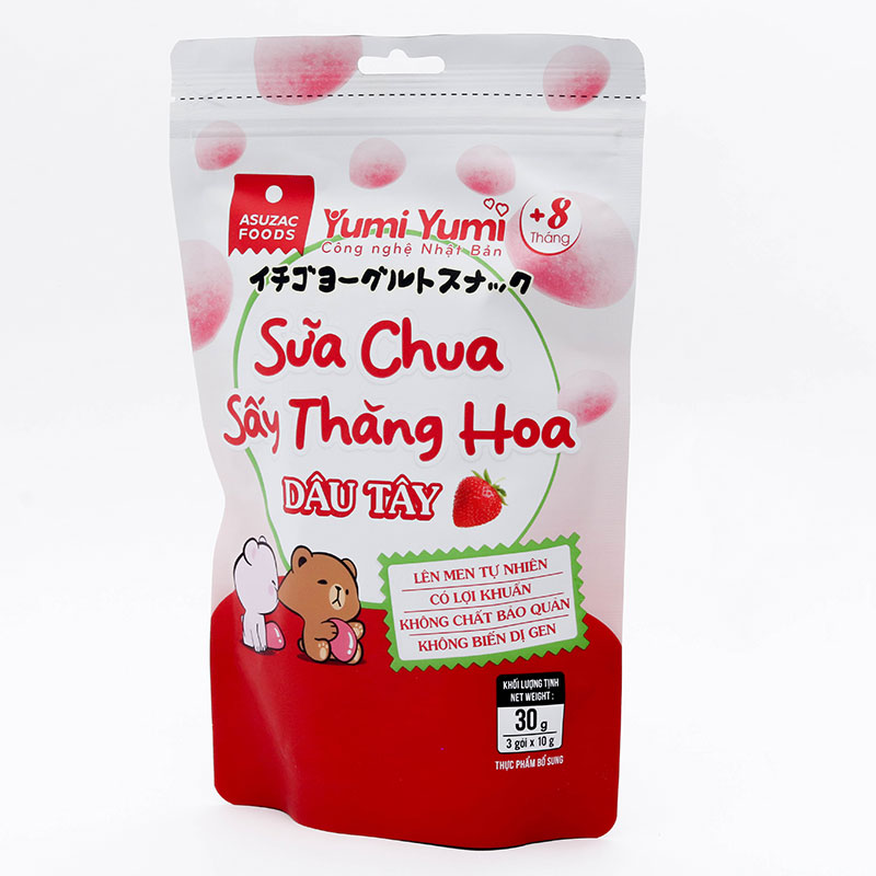 Sữa chua sấy thăng hoa dâu tây Asuzac 30g (10gx3 gói) thương hiệu ASUZAC FOODS