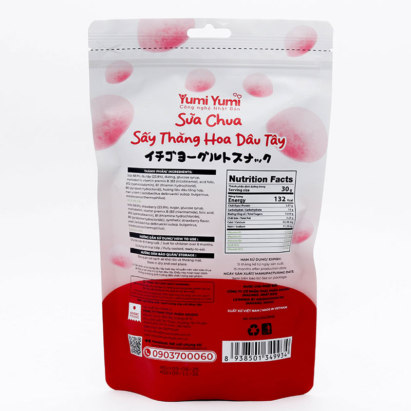 Sữa chua sấy thăng hoa dâu tây Asuzac 30g (10gx3 gói) thương hiệu ASUZAC FOODS