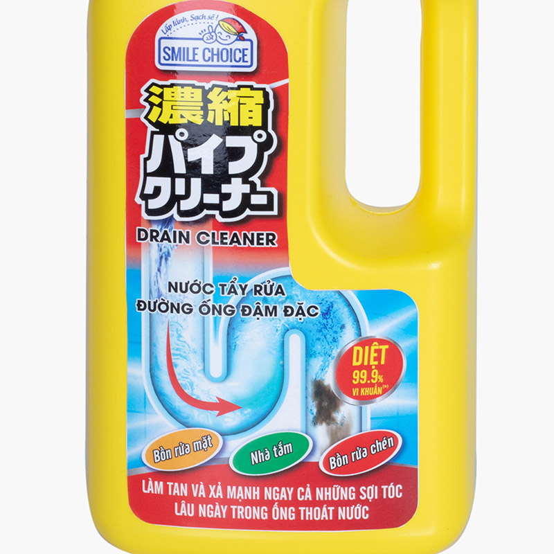 Nước tẩy rửa đường ống đậm đặc Smile Choice 1L, diệt 99.9% vi khuẩn thương hiệu MITSUEI