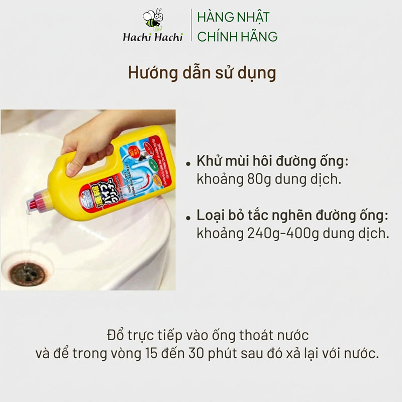 Nước tẩy rửa đường ống đậm đặc Smile Choice 1L, diệt 99.9% vi khuẩn thương hiệu MITSUEI