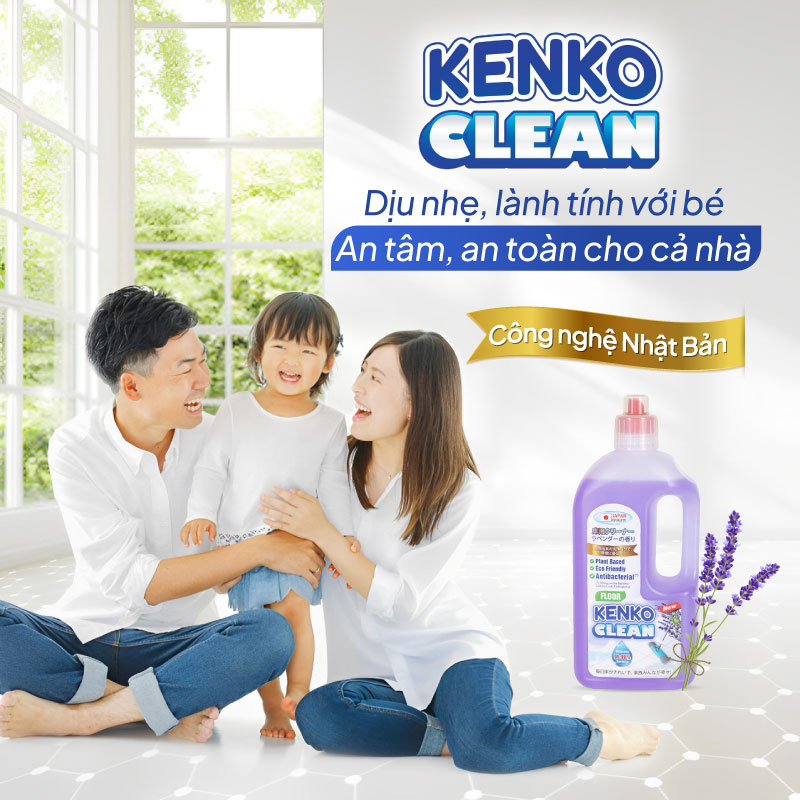 Nước lau sàn gốc thực vật diệt khuẩn Kenko Clean hương Lavender 1L thương hiệu KENKO CLEAN