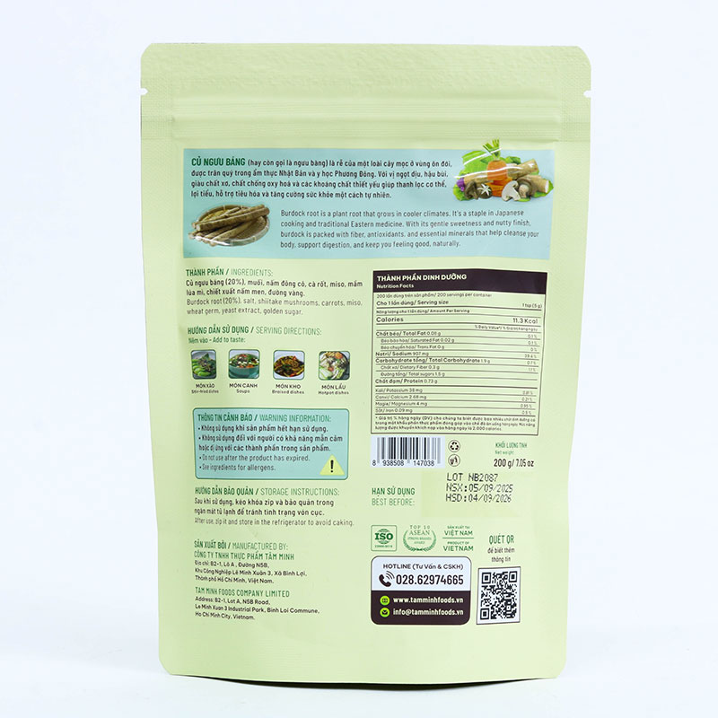 Bột nêm Ngưu Báng 200g, Không chất phụ gia, chay mặn đều dùng được thương hiệu 