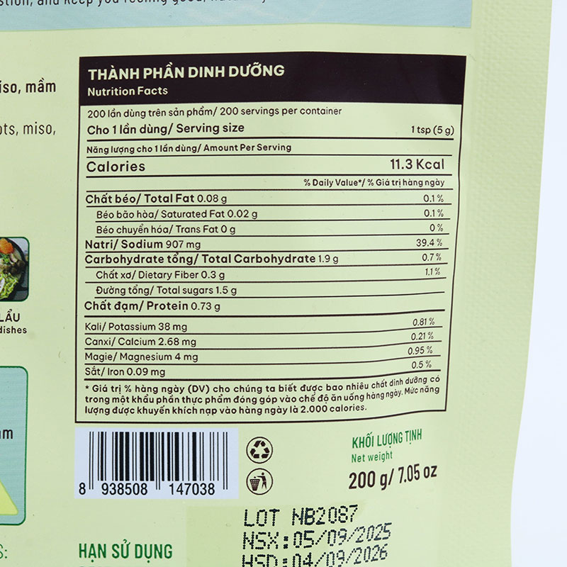 Bột nêm Ngưu Báng 200g, Không chất phụ gia, chay mặn đều dùng được thương hiệu 