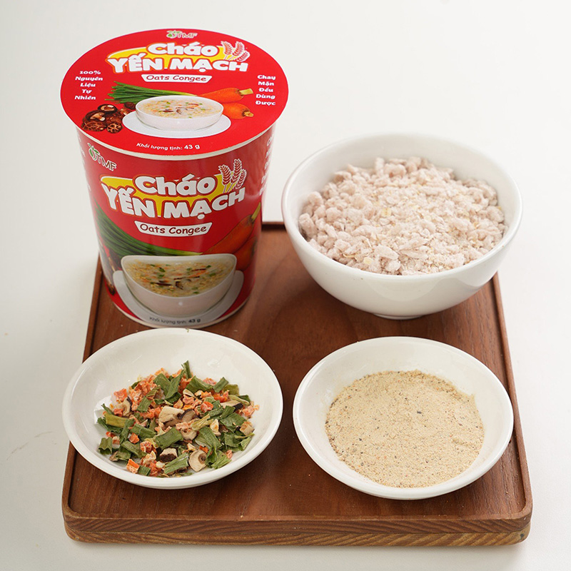 Cháo Yến Mạch 43g, chay mặn đều dùng được thương hiệu 