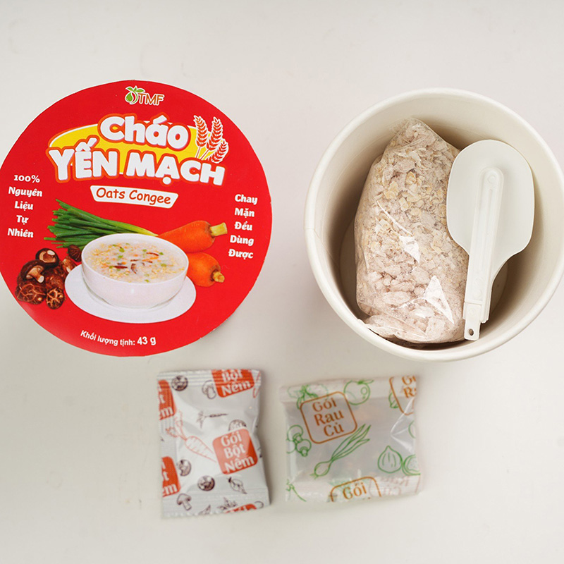 Cháo Yến Mạch 43g, chay mặn đều dùng được thương hiệu 