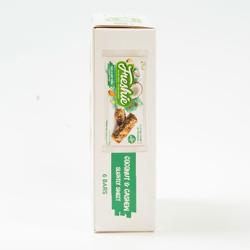 Thanh hạt dinh dưỡng Freshie vị dừa, hạt điều 150g (6 thanh) thương hiệu TÂM MINH