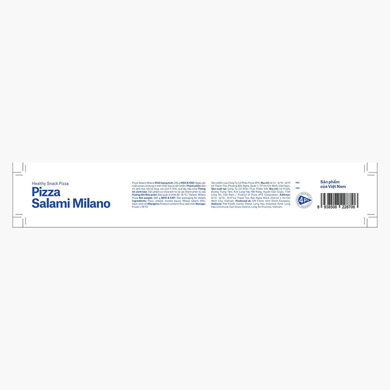 Pizza xúc xích Salami Milano 4P's 285g thương hiệu 