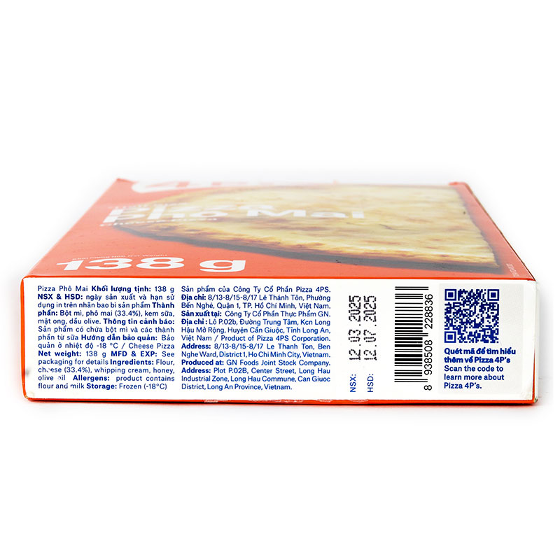 Pizza phô mai 4P's 138g thương hiệu 