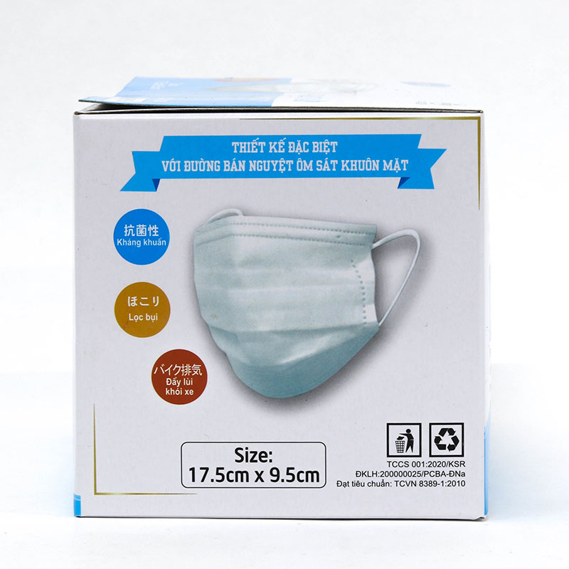 Khẩu trang y tế Kim Sora bán nguyệt 4 lớp (50 cái - Trắng) thương hiệu 